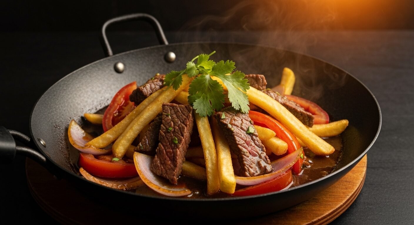 Fries folded into lomo saltado